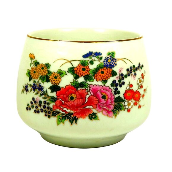 Vintage Enesco Japan Porcelain Bowl – Gold Trim, Floral Motif, 1940s–50s - Picture 1 of 6